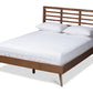 baxton studio calisto mid century modern walnut brown finished wood king size platform bed | Modish Furniture Store-2