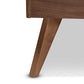 Baxton Studio Calisto Mid-Century Modern Walnut Brown Finished Wood Queen Size Platform Bed | Beds | Modishstore - 3