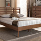 Baxton Studio Calisto Mid-Century Modern Walnut Brown Finished Wood King Size Platform Bed | Modishstore | Beds