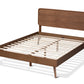 Baxton Studio Demeter Mid-Century Modern Walnut Brown Finished Wood King Size Platform Bed | Beds | Modishstore - 5