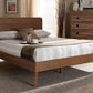 Baxton Studio Demeter Mid-Century Modern Walnut Brown Finished Wood Full Size Platform Bed | Modishstore | Beds