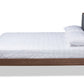 Baxton Studio Dilara Mid-Century Modern Dark Grey Fabric Upholstered Walnut Brown Finished Wood Queen Size Platform Bed | Beds | Modishstore - 4