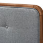 Baxton Studio Dilara Mid-Century Modern Dark Grey Fabric Upholstered Walnut Brown Finished Wood Queen Size Platform Bed | Beds | Modishstore - 6