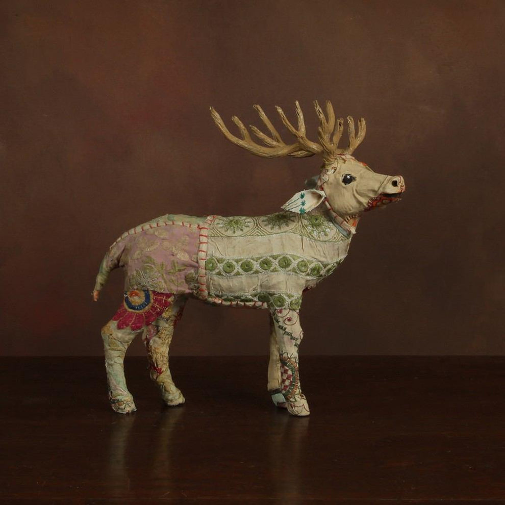 HomArt Bavarian Forest Stag Standing - Beige Sari-5
