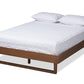 baxton studio liliya mid century modern walnut brown finished wood queen size platform bed frame | Modish Furniture Store-2