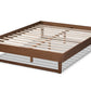 Baxton Studio Liliya Mid-Century Modern Walnut Brown Finished Wood King Size Platform Bed Frame | Beds | Modishstore - 7