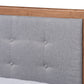 Baxton Studio Viviana Modern and Contemporary Light Grey Fabric Upholstered and Ash Walnut Finished Wood Full Size Platform Bed | Beds | Modishstore - 5