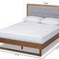 Baxton Studio Viviana Modern and Contemporary Light Grey Fabric Upholstered and Ash Walnut Finished Wood Full Size Platform Bed | Beds | Modishstore - 6