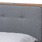 Baxton Studio Natalia Mid-Century Modern Dark Grey Fabric Upholstered and Ash Walnut Finished Wood Queen Size Platform Bed | Beds | Modishstore - 5