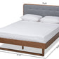 Baxton Studio Natalia Mid-Century Modern Dark Grey Fabric Upholstered and Ash Walnut Finished Wood Full Size Platform Bed | Beds | Modishstore - 6