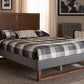Baxton Studio Allegra Mid-Century Modern Dark Grey Fabric Upholstered and Ash Walnut Brown Finished Wood King Size Platform Bed | Beds | Modishstore - 2