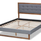 Baxton Studio Emele Modern Transitional Dark Grey Fabric Upholstered and Ash Walnut Brown Finished Wood Queen Size Platform Bed | Beds | Modishstore - 5
