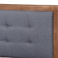 Baxton Studio Emele Modern Transitional Dark Grey Fabric Upholstered and Ash Walnut Brown Finished Wood King Size Platform Bed | Beds | Modishstore - 3