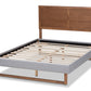 Baxton Studio Eloise Rustic Modern Light Grey Fabric Upholstered and Ash Walnut Brown Finished Wood Queen Size Platform Bed | Beds | Modishstore - 5