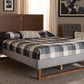 Baxton Studio Eloise Rustic Modern Light Grey Fabric Upholstered and Ash Walnut Brown Finished Wood Full Size Platform Bed | Beds | Modishstore