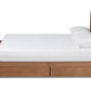 Baxton Studio Tamsin Modern Transitional Ash Walnut Brown Finished Wood Queen Size 4-Drawer Platform Storage Bed with Built-In Shelves | Beds | Modishstore - 4