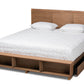 Baxton Studio Tamsin Modern Transitional Ash Walnut Brown Finished Wood King Size 4-Drawer Platform Storage Bed with Built-In Shelves | Beds | Modishstore - 7