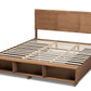 Baxton Studio Tamsin Modern Transitional Ash Walnut Brown Finished Wood King Size 4-Drawer Platform Storage Bed with Built-In Shelves | Beds | Modishstore - 9