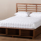 Baxton Studio Milana Modern Transitional Ash Walnut Brown Finished Wood 4-Drawer Queen Size Platform Storage Bed | Beds | Modishstore - 3