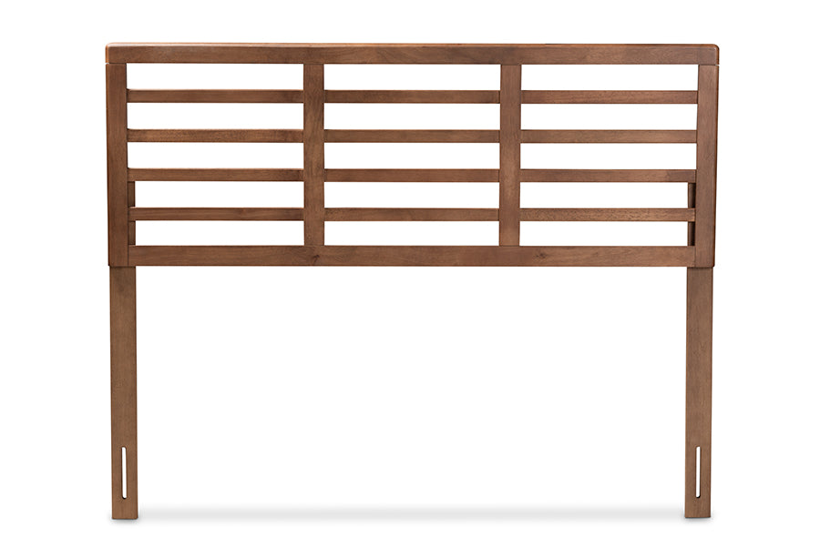 Baxton Studio Salome Mid-Century Modern Walnut Brown Finished Wood Queen Size Open Slat Headboard | Headboards | Modishstore - 6