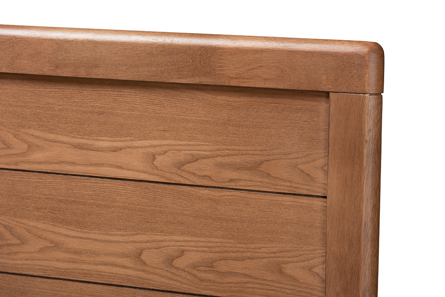 Baxton Studio Seren Mid-Century Modern Walnut Brown Finished Wood Queen Size Headboard | Headboards | Modishstore - 5