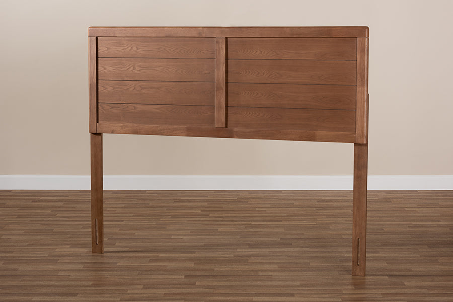 Baxton Studio Seren Mid-Century Modern Walnut Brown Finished Wood Queen Size Headboard | Headboards | Modishstore - 4