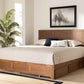 Baxton Studio Lisa Modern and Contemporary Transitional Ash Walnut Brown Finished Wood King Size 3-Drawer Platform Storage Bed | Modishstore | Beds