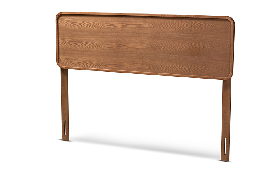 baxton studio mailene mid century modern walnut brown finished wood queen size headboard | Modish Furniture Store-2