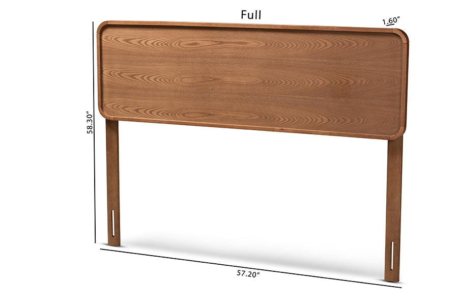 Baxton Studio Mailene Mid-Century Modern Walnut Brown Finished Wood Full Size Headboard | Headboards | Modishstore - 6