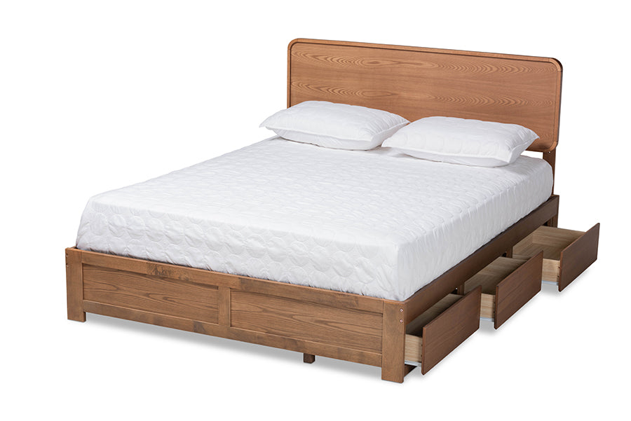 Baxton Studio Eleni Modern Transitional Dark Grey Queen Size 3-Drawer Platform Storage Bed | Beds | Modishstore - 6