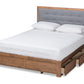 Baxton Studio Lene Modern and Transitional Dark Grey Fabric Brown Finished Wood King Size 3-Drawer Platform Storage Bed | Beds | Modishstore - 6