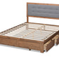 Baxton Studio Lene Modern and Transitional Dark Grey Fabric Brown Finished Wood King Size 3-Drawer Platform Storage Bed | Beds | Modishstore - 7