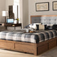 Baxton Studio Lene Modern and Transitional Dark Grey Fabric Brown Finished Wood King Size 3-Drawer Platform Storage Bed | Beds | Modishstore - 2