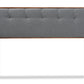Baxton Studio Palina Mid-Century Modern Dark Grey Fabric Upholstered Walnut Brown Finished Wood Full Size Headboard | Headboards | Modishstore - 6