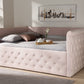 Baxton Studio Amaya Modern and Contemporary Light Pink Velvet Fabric Upholstered Full Size Daybed | Modishstore | Beds