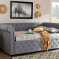 Baxton Studio Mabelle Modern and Contemporary Gray Fabric Upholstered Queen Size Daybed | Modishstore | Beds