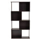 baxton studio riva modern and contemporary dark brown finished geometric wood bookshelf | Modish Furniture Store-3 - 6