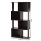baxton studio riva modern and contemporary dark brown finished geometric wood bookshelf | Modish Furniture Store-3 - 5