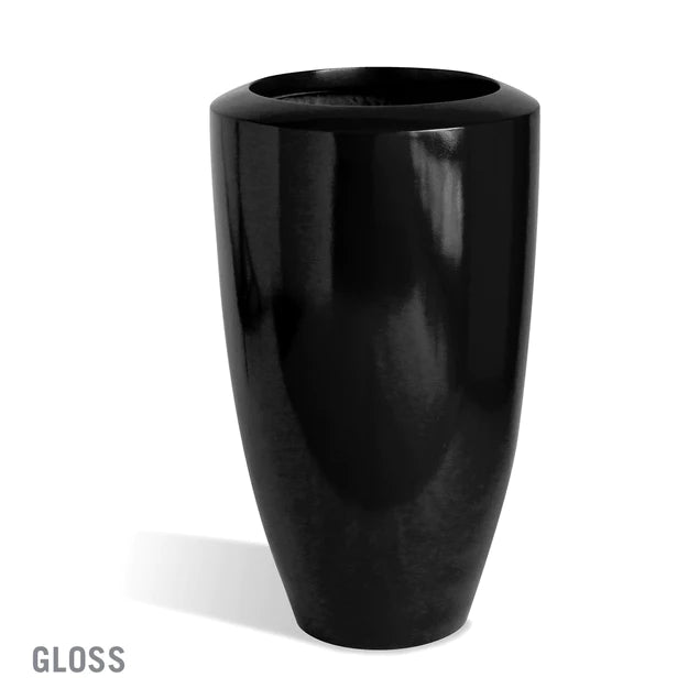 Fiberglass Large Barrel Planter, Black, Gloss By Gold Leaf Design Group | Planters, Troughs & Cachepots | Modishstore - 3