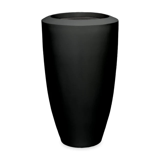 Fiberglass Large Barrel Planter, Black, Gloss By Gold Leaf Design Group | Planters, Troughs & Cachepots | Modishstore