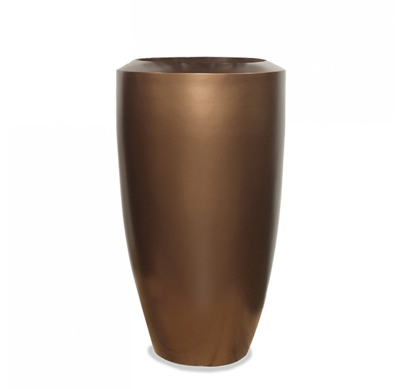 Fiberglass: Barrel Planter, Bronze Black by Gold Leaf Design Group | Planters, Troughs & Cachepots | Modishstore - 2