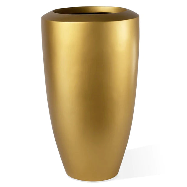Fiberglass Large Barrel Planter, Gold By Gold Leaf Design Group | Planters, Troughs & Cachepots |  Modishstore