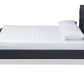 baxton studio felisa modern and contemporary charcoal grey fabric upholstered and button tufted king size platform bed | Modish Furniture Store-3