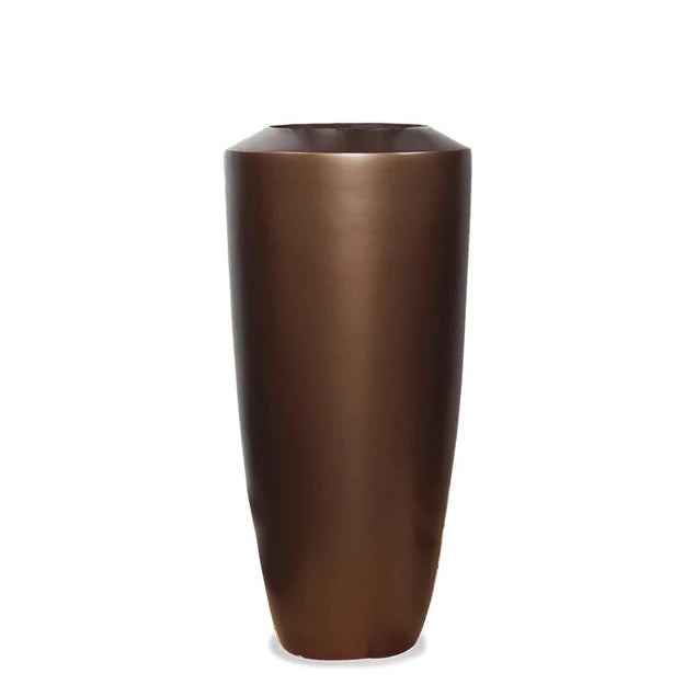 Fiberglass Small Barrel Planter, Brz/BK, By Gold Leaf Design Group | Planters, Troughs & Cachepots | Modishstore - 2