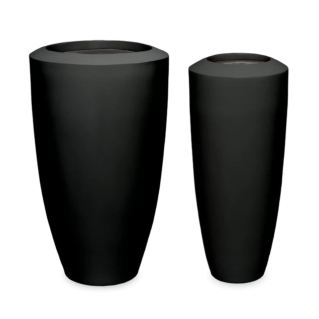 Fiberglass Small Barrel Planter Black, GL By Gold Leaf Design Group | Planters, Troughs & Cachepots |  Modishstore - 2