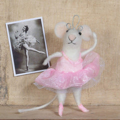 Felt Ballerina Mouse Ornament - Set Of 4 By HomArt