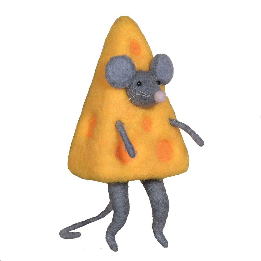 HomArt Felt Cheese Mouse Ornament - Set of 6-2