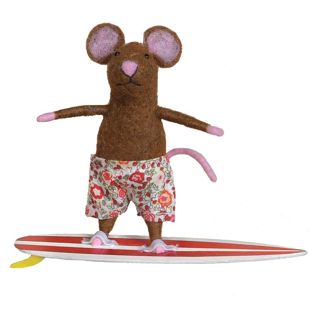 HomArt Felt Surfer Mouse Ornament - Set of 6-2