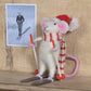 HomArt Felt Skier Mouse Ornament - Set of 6-3
