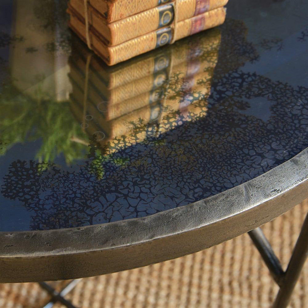 HomArt Carrefour Mirrored Table - Antique Nickle & Antique Mirror - Feature Image-3